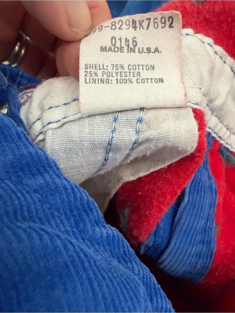 Vintage OshKosh B’Gosh Blue Corduroy Flannel Lined 3T Overalls